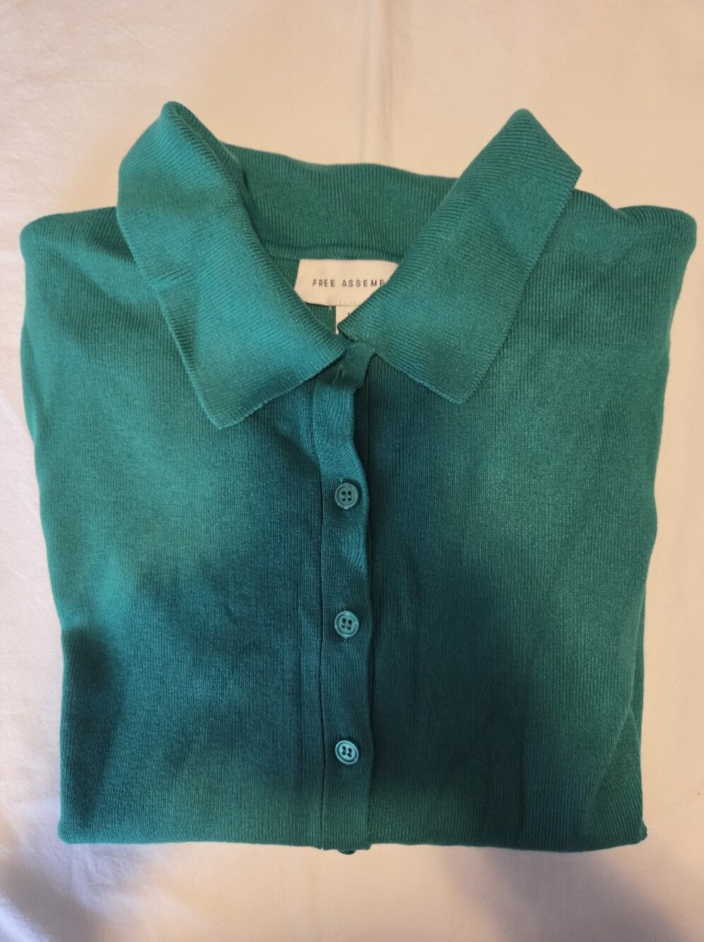 Men's Teal Collared Button Sweater